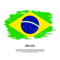 flag of brazil painted with grunge brush isolated on white background