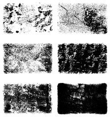 A set of grunge textures. Black and white backgrounds of dirt and dust. Abstract monochrome backdrop