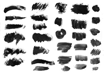 Brush strokes with watercolor paint