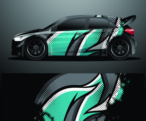 Rally car decal graphic wrap vector, abstract background