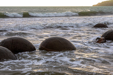 Ball-shaped boulders of Moeraki. New Zealand