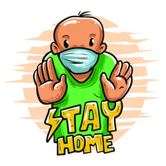 Stay at home quarantine Premium illustration