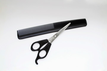 scissors and comb