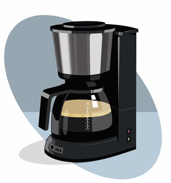 black coffee maker brewing coffee clip art preview