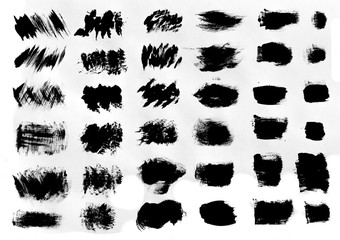 Brush strokes with watercolor paint