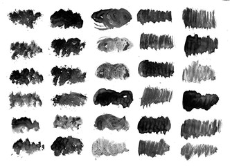 Brush strokes with watercolor paint