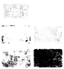 A set of grunge textures. Black and white backgrounds of dirt and dust. Abstract monochrome backdrop