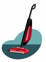 Wireless red vacuum cleaner