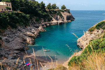 Bay di Ieranto, Sorrento, Amalfitana coast. Nature landscape, sea and mountains, Beautiful sunny...