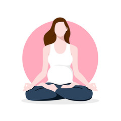 mother meditating in calm and relaxing. women healthy recreation for babies.