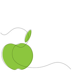 Green apple fruit summer banner, vector illustration