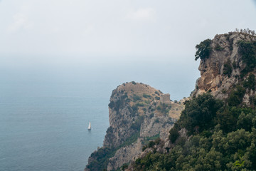 Fototapeta na wymiar Mountain peaks, which stands on the bay of Nerano of Massa Lubrense, Nature landscape