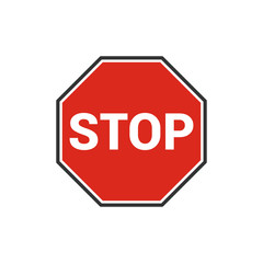 Red Stop Sign Isolated On White Background. Traffic Symbol Modern Simple vector icon