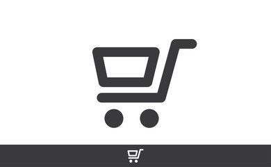 Vector Shopping Cart, online commerce symbol. Internet buy pictogram.