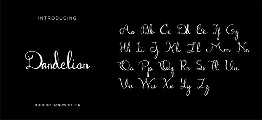 Best Alphabet "Dandelion" Script Font. handwritten type font lettering