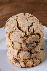 Homemade traditional cookies with chocolate. 