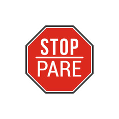 Stop Pare Sign. Vector Illustration