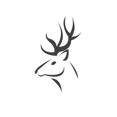 Fototapeta premium Deer logo design vector illustration. on white background. symbol. icon. Wild Animals