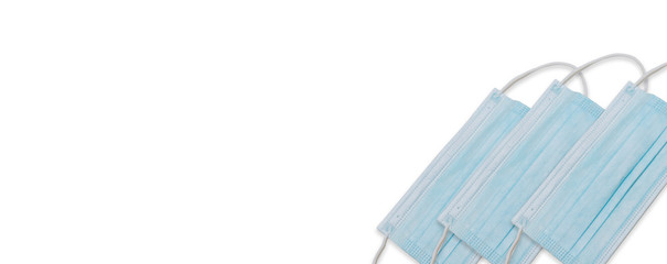 白背景と医療マスクのバナー　 コロナウイルス、covid-19