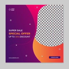 Super sale social media banner design