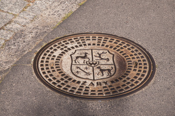 Woodstock fountain at Boleslawa Chrobrego street in Zary. Poland