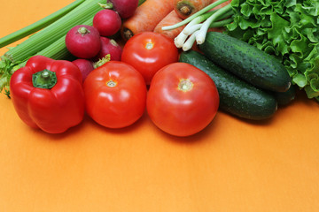 fresh vegetables on the table orange