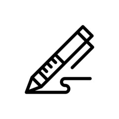 Pen, write icon in line art style on white background, Signature pen outline and filled vector sign, Symbol, logo illustration