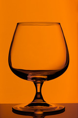 Snifter on the table pantone Orange Peel