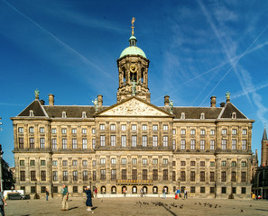 Fototapeta premium Palacio real, plaza Damm, Ámsterdam