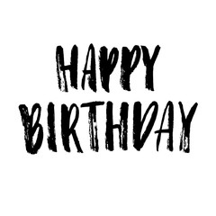Happy birthday! Hand drawn brush lettering.