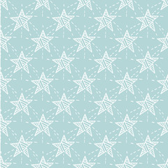 Cute seamless pattern with hand drawn doodle stars