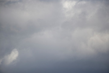 Background of real heavy clouds. Background summer sky. Gray background. Gray sky background with tiny clouds