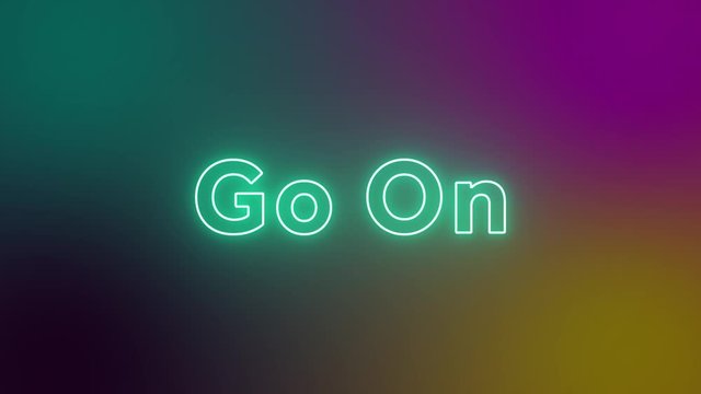 Go On neon sign banner background for promo video. concept of Gaming