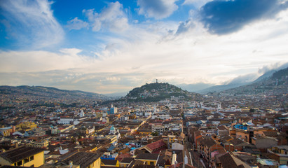 View of the historic center of Quito, Ecuador