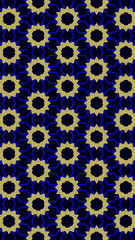 Ornate geometric pattern and abstract colored background