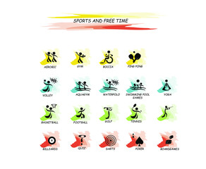 Obraz premium SPORTS AND FREE TIME ICONS