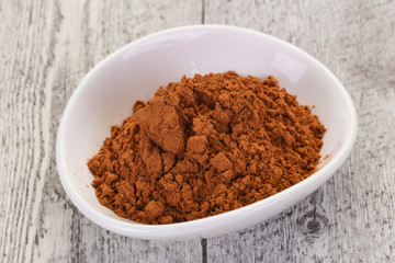 Cocoa powder in the bowl