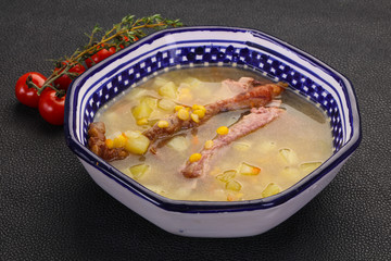 Peas soup with ribs
