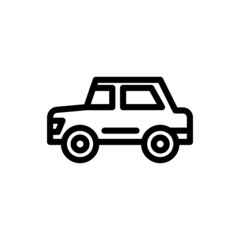 Automobile vector icon in line art style on white background, Vehicle sign for mobile concept and web design, Car glyph icon, Transportation symbol, logo illustration, Pixel perfect vector graphics