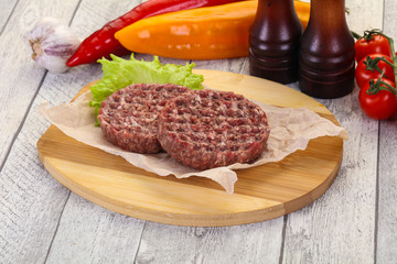 Raw burger cutlet