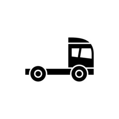 Fototapeta premium Delivery truck vector icon in black flat design on white background, sign for mobile concept and web design, Truck, transportation simple icon Lorry symbol, logo illustration