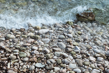 shore with stones texture view
