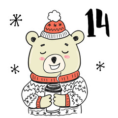 Christmas advent calendar set. Printable card.