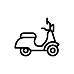 Scooter icon in outline style on white background vector sign, Delivery symbol, logo illustration