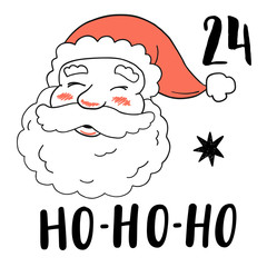 Christmas advent calendar set. Printable card.