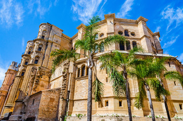 Back of the Cathedral of Malaga, Spain
