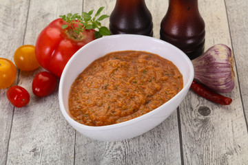 Famous Spanish gazpacho tomato soup