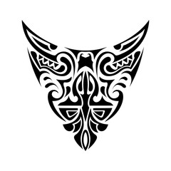 Tattoo in Polynesian style. Polynesia pattern. Good for tattoos, prints and t-shirts. Isolated. Vector.