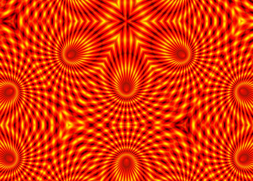 A Bizarre Kaleidoscopic Illustration, Red And Yellow Spikes, Like A Bad Ayahuasca Trip (what People See Under Drugs).
