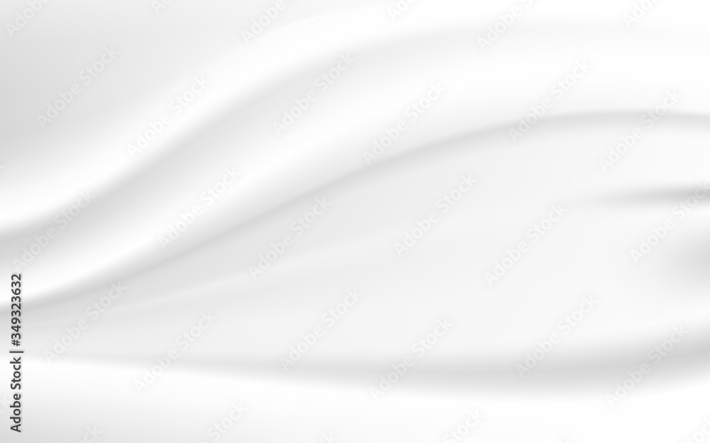 Poster elegant white abstract background with smooth and soft silk fabric texture. clean wave and curve gra